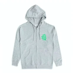 Anti Social Social Club Hunter Zip Up Hoodie Grey/Green | PLUS|Plus2 Discount