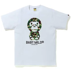 Bape ABC Camo Baby Milo Tee White/Green|Plus Online