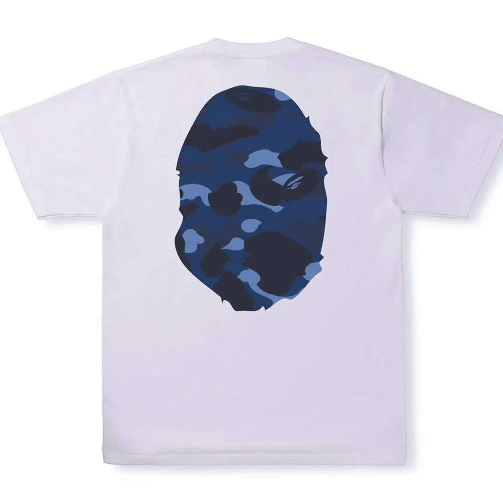 BAPE Color Camo Big Ape Head Tee White/Navy ||Plus Hot