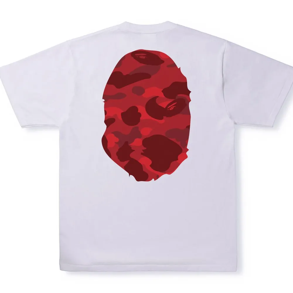 BAPE Color Camo Big Ape Head Tee White/Red ||Plus Discount