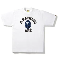 Bape Color Camo College Tee Tee White/Navy|Plus Best