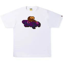 BAPE Color Camo Milo on Bape Tee White/Purple ||Plus Outlet