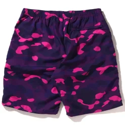 Bape Color Camo Shark Beach Shorts Purple ||Plus Discount