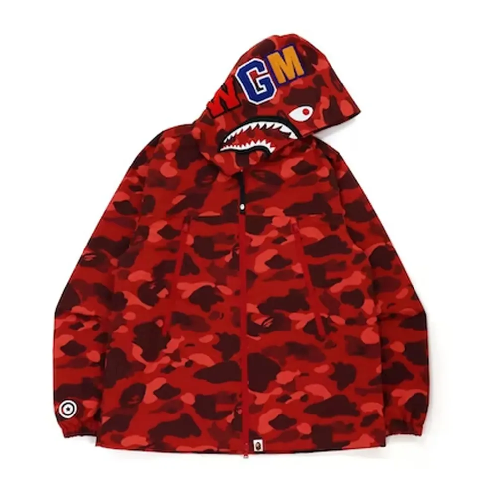 Bape Color Camo Shark Hoodie Jacket Red (FW21)|Plus New
