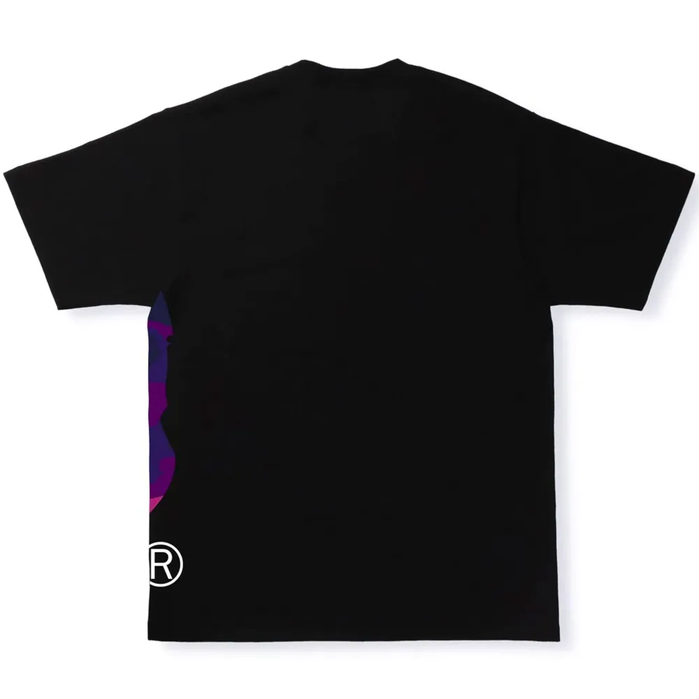 BAPE Color Camo Side Big Ape Head Tee Black/Purple ||Plus Sale