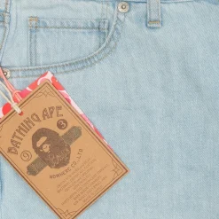 Bape Denim Cut Off Shorts Light Indigo (Ladies)|Plus Sale