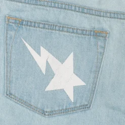 Bape Denim Cut Off Shorts Light Indigo (Ladies)|Plus Sale