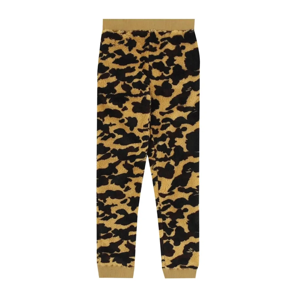 Bape 1st Camo Boa Fleece Pants Yellow|Plus Hot