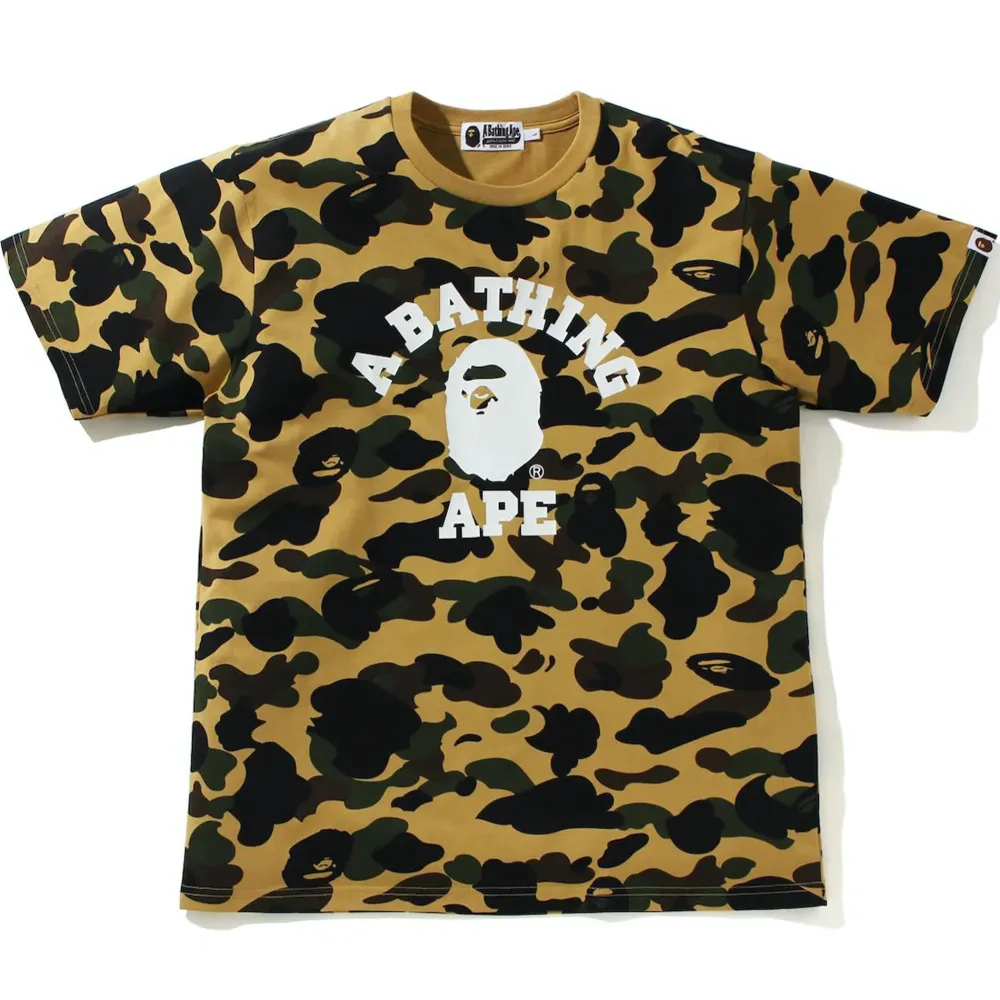 Bape 1st Camo College Tee Yellow|Plus Clearance