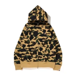 BAPE 1st Camo One Point Full Zip Hoodie Yellow ||Plus Fashion