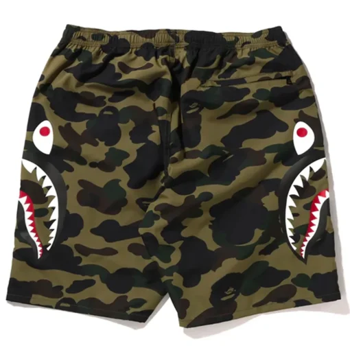 Bape 1st Camo Side Shark Beach Shorts Green ||Plus Online