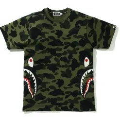 BAPE 1st Camo Side Shark Tee Green|Plus Sale