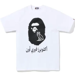 BAPE x OVO Ape Head Tee White Black ||Plus Outlet