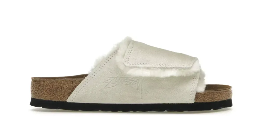 Birkenstock Solana Shearling Slide Stussy Bone|PlusJ Fashion