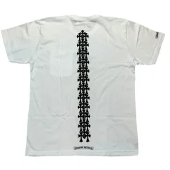 Chrome Hearts Cemetery Cross Tire Tracks T-Shirt White ||Plus New