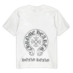 Chrome Hearts Hong Kong Horseshoe Pocket Tee White ||Plus Outlet
