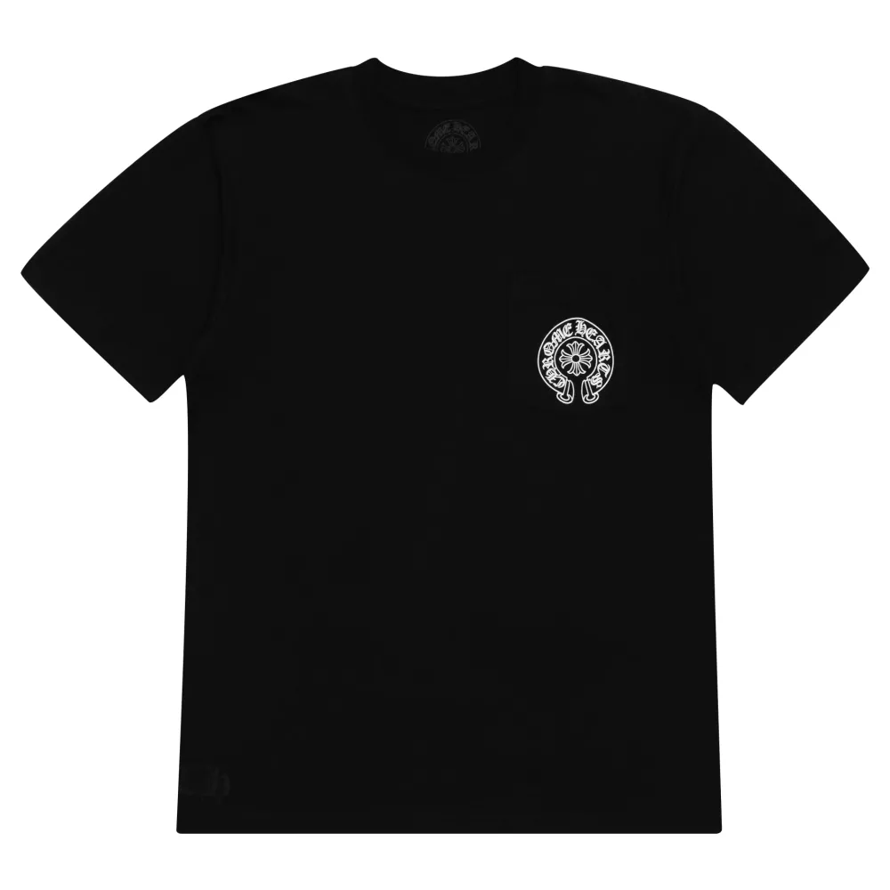 Chrome Hearts Los Angeles Horseshoe Pocket Tee Black ||Plus Clearance