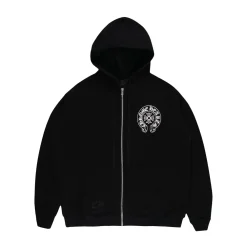 Chrome Hearts Malibu Floral Cross Thermal Zip Up Hoodie ||Plus Clearance