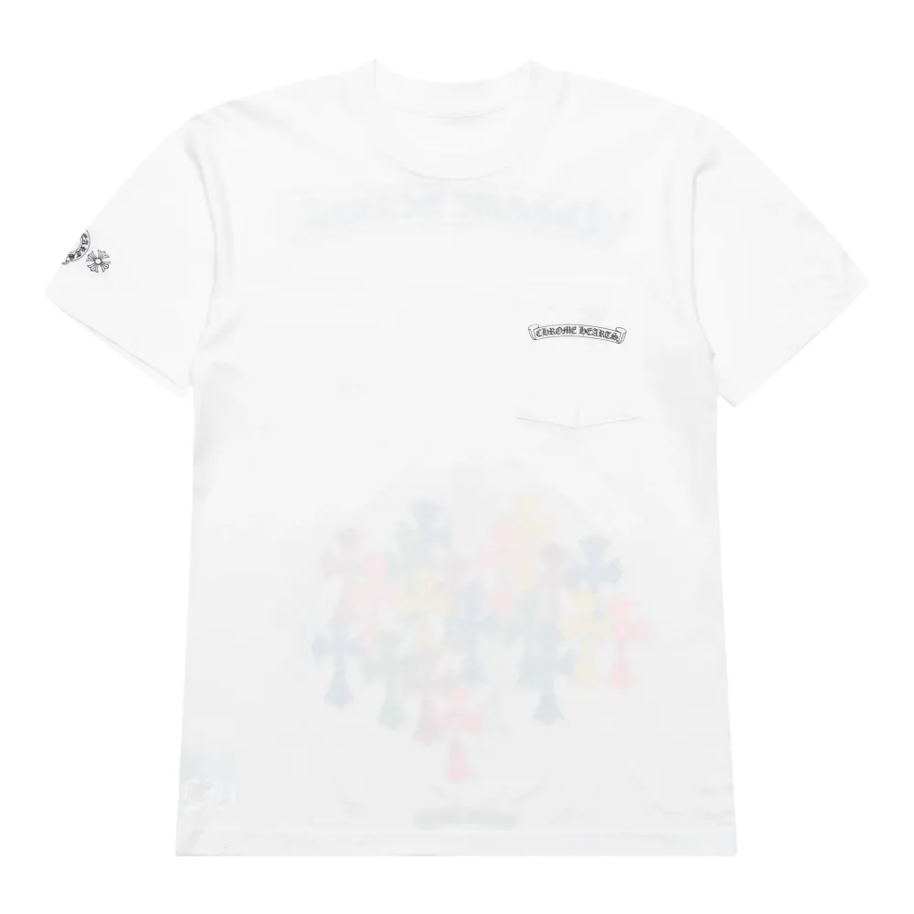 Chrome Hearts Multi Color Cross Scroll Tee White ||Plus Clearance