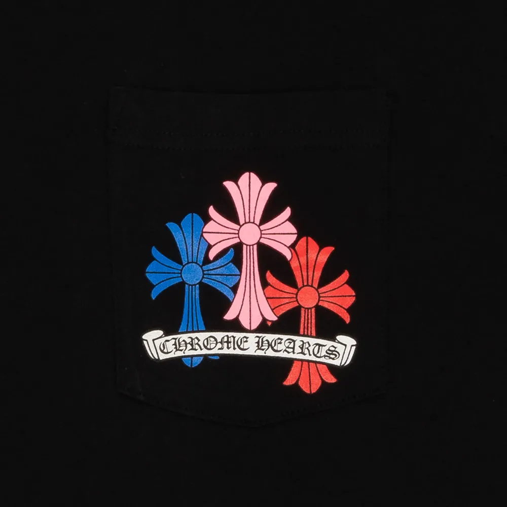 Chrome Hearts Multi Color Cross Cemetery L/S T-Shirt Black ||Plus Sale