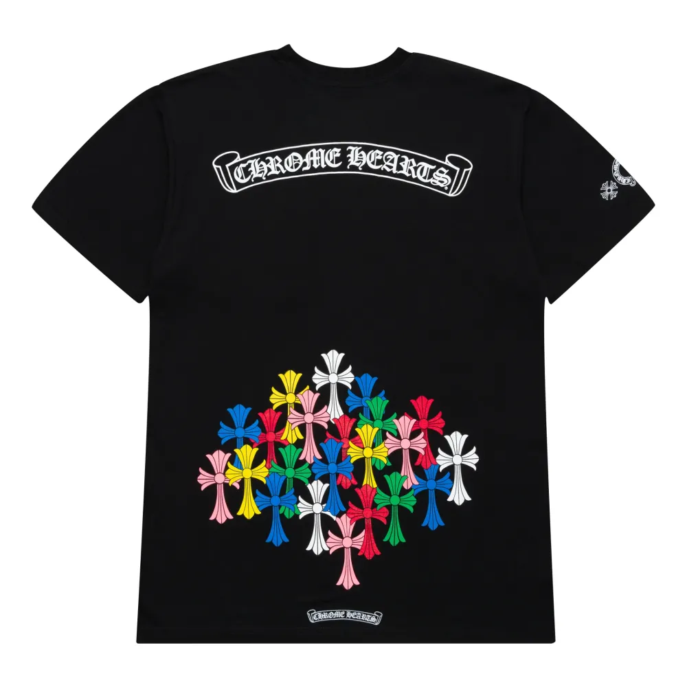 Chrome Hearts Multi Color Cross Scroll Tee Black ||Plus New