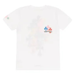 Chrome Hearts Multi Color Cross Cemetery T-Shirt White ||Plus Sale