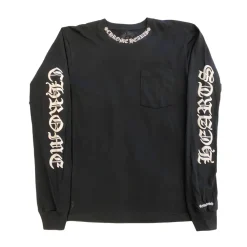Chrome Hearts Neck Logo L/S T-shirt Black ||Plus Best