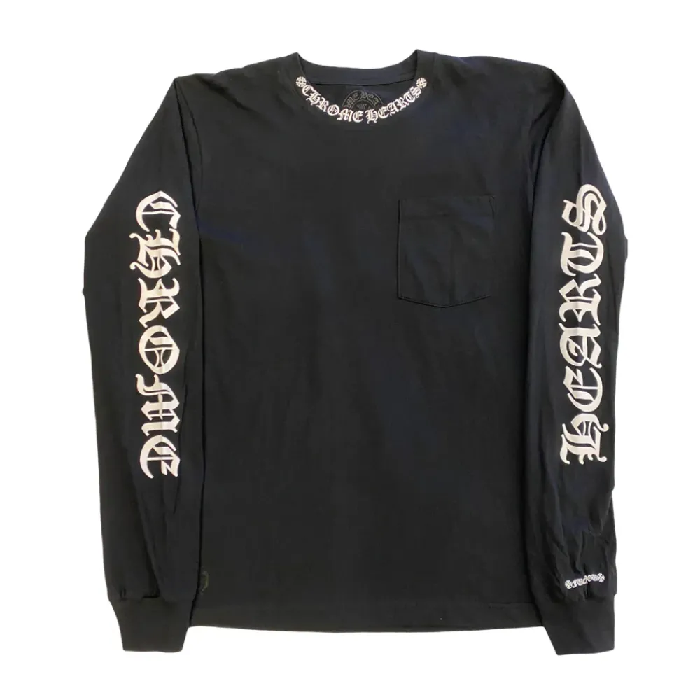 Chrome Hearts Neck Logo L/S T-shirt Black ||Plus Best