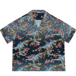 Dior x Sorayama Oblique Dinosaur Button Down Shirt Blue (SS19) ||Plus Hot