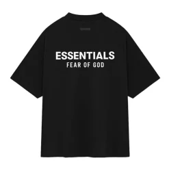Essentials SS25 Black Jersey Crewneck Tee ||Plus Clearance