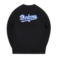 Kith x MLB LA Dodgers Arched Crewneck Black | PLUS|Plus5 Fashion