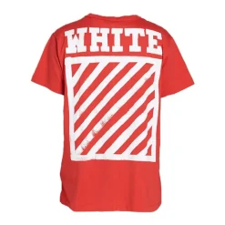 OFF-WHITE Brushed Diagonal S/S Tee Red ||Plus Outlet