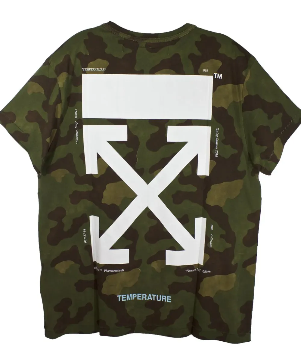 Off-White Camo Temperature T-Shirt ||Plus New