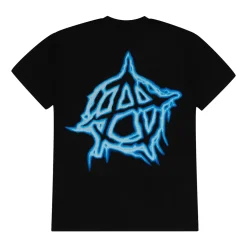 Revenge Blue Lightning Script Tee Black | PLUS|Plus2 Outlet