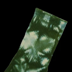 Tie Dye Crew Socks Dark Green | PLUS|Sole Best