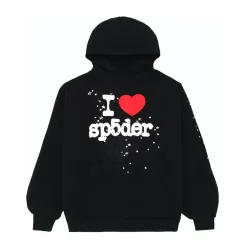 Spider Worldwide I Heart SP5 Souvenir Hoodie Black ||Plus Hot