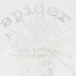 Spider Worldwide OG Rhinestone Logo Hoodie White ||Plus Outlet