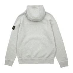 Stone Island Brushed Cotton Fleece Hooded Sweatshirt Dust Melange ||Plus New
