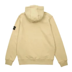 Stone Island Brushed Cotton Fleece Hooded Sweatshirt Ecru ||Plus Fashion