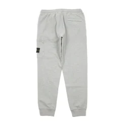 Stone Island Brushed Cotton Fleece Cargo Sweatpants Dust Melange ||Plus New
