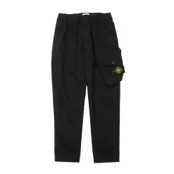 Stone Island Brushed Textured Recycled Cotton Cargo Pants Black ||Plus Best