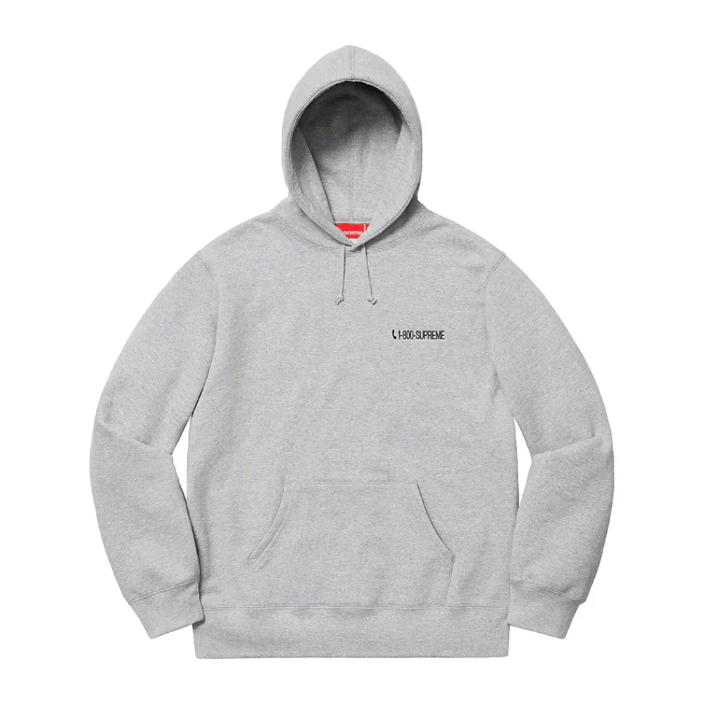 Supreme 1-800 Hooded Sweatshirt Heather Grey ||plus Online