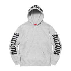 Supreme Ambigram Hooded Sweatshirt Heather Grey ||Plus Online