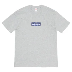 Supreme Bandana Box Logo Tee Heather Grey ||Plus Best
