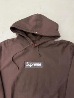 Supreme Box Logo Hooded Sweatshirt Dark Brown (FW21) (Used)|PlusJ New