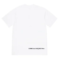 Supreme Comme des Garcons SHIRT Split Box Logo Tee White ||Plus New