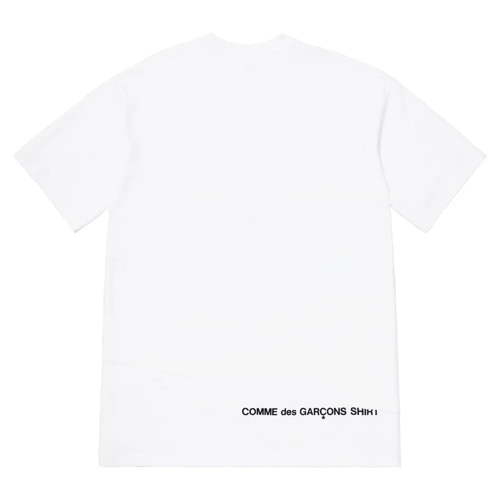 Supreme Comme des Garcons SHIRT Split Box Logo Tee White ||Plus New