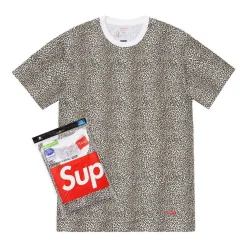 Supreme Hanes Leopard Tagless Tees (2 Pack) Leopard ||Plus Online