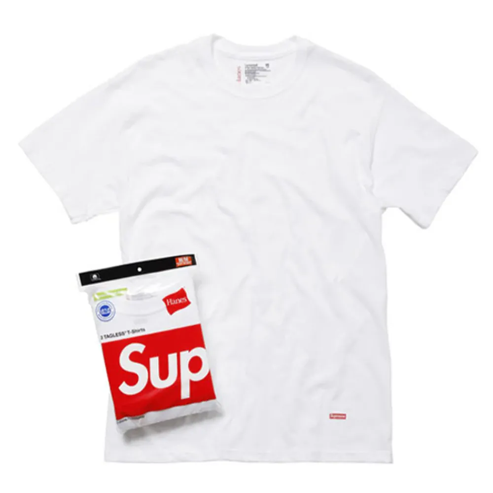 Supreme Hanes Tagless Tees (3 Pack) White ||Plus Outlet