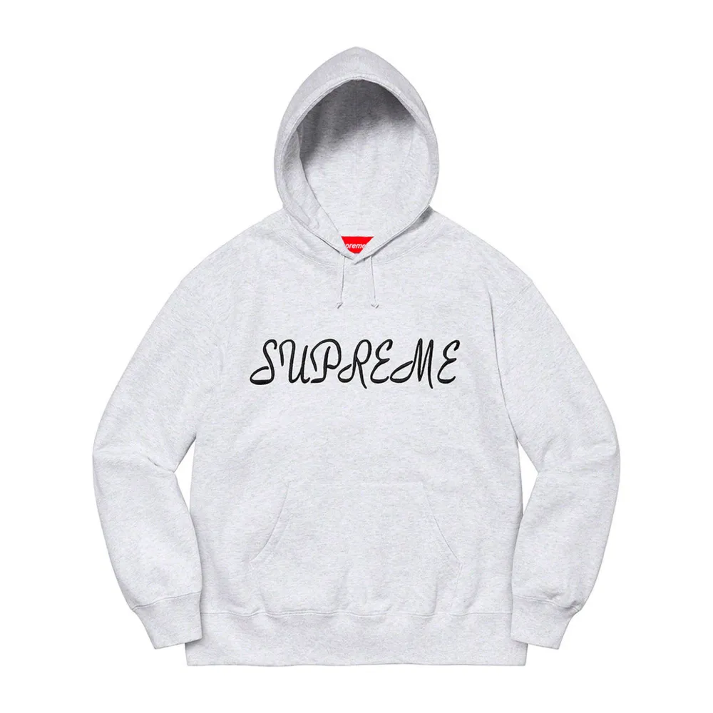 Supreme Script Hooded Sweatshirt Ash Grey|Plus Clearance